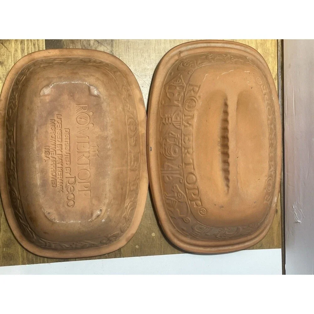 Vintage Romertopf Terra Cotta Clay Roaster Baker 111 Bax -Keramik West Germany